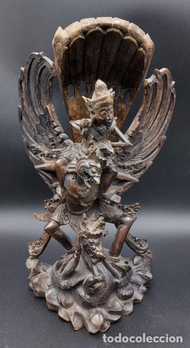 Arte: Escultura de garuda tallada en madera - Foto 1