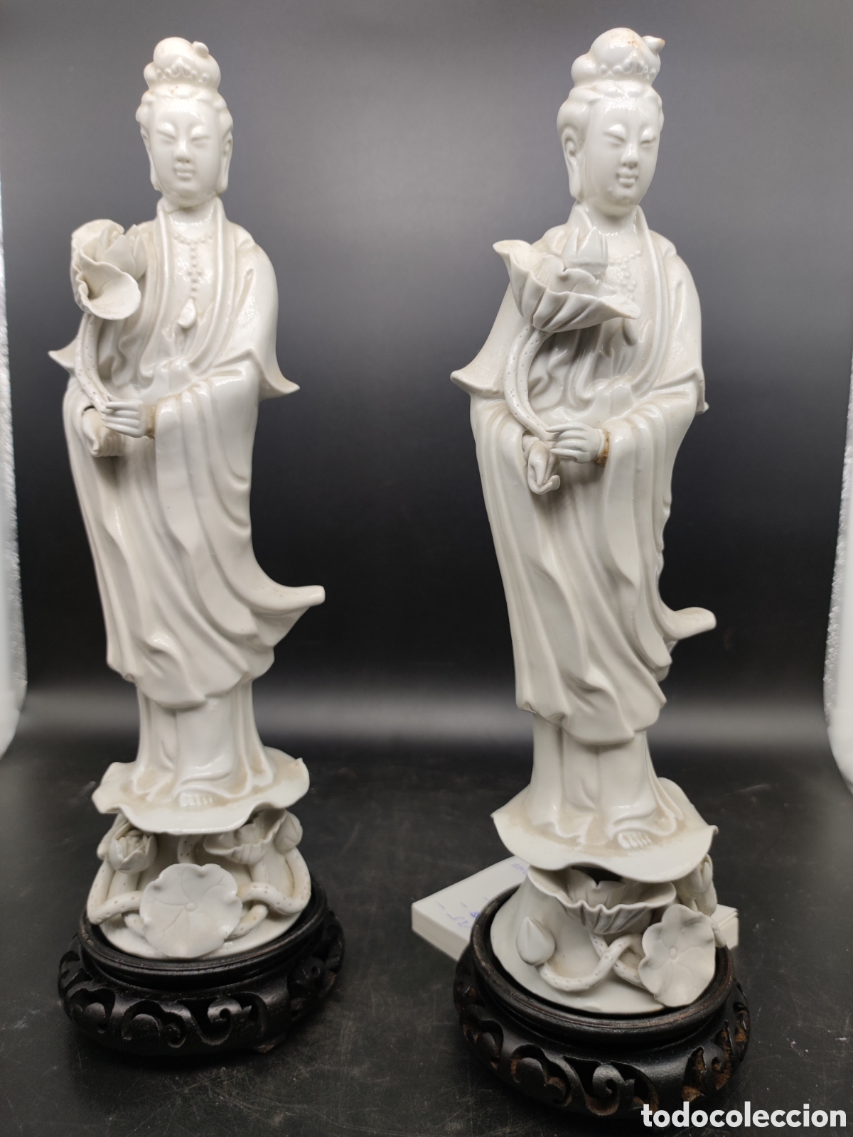 Arte: Pareja figuras blanco de Chine - Foto 1