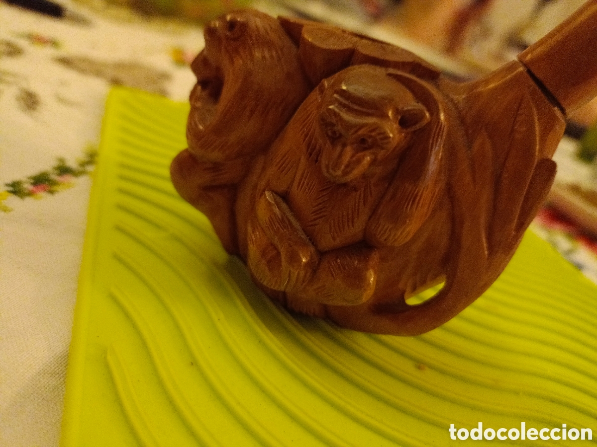 Arte: Pipa tallada con 3 monos - Foto 11