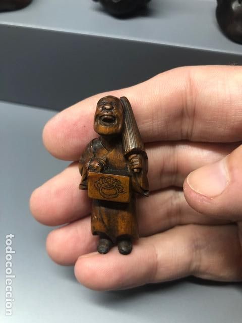Arte: Excelente Netsuke. Madera Siglo XIX. - Foto 2