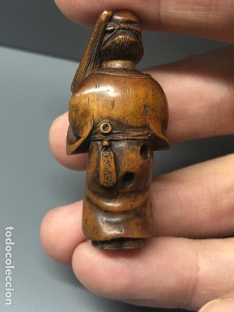Arte: Excelente Netsuke. Madera Siglo XIX. - Foto 4