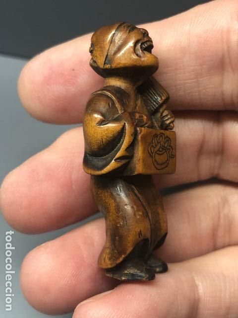 Arte: Excelente Netsuke. Madera Siglo XIX. - Foto 5