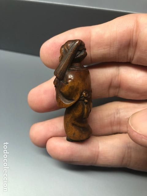 Arte: Excelente Netsuke. Madera Siglo XIX. - Foto 6