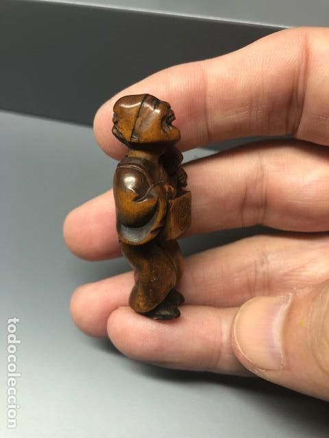 Arte: Excelente Netsuke. Madera Siglo XIX. - Foto 7