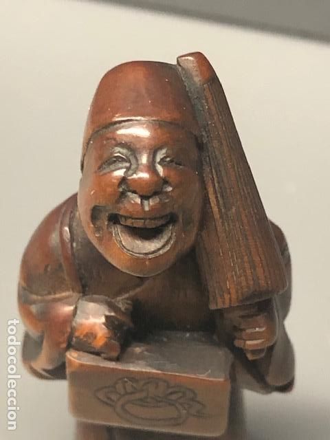Arte: Excelente Netsuke. Madera Siglo XIX. - Foto 1