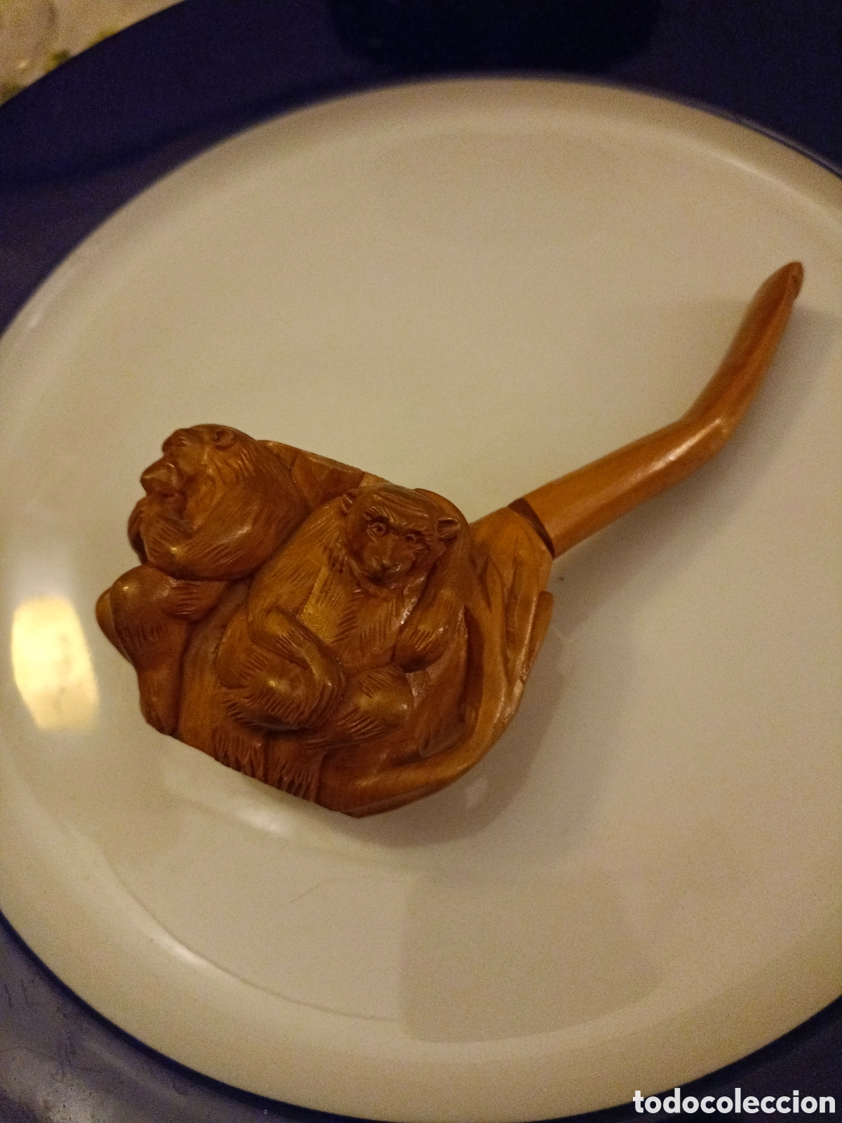 Arte: Pipa tallada con 3 monos - Foto 7