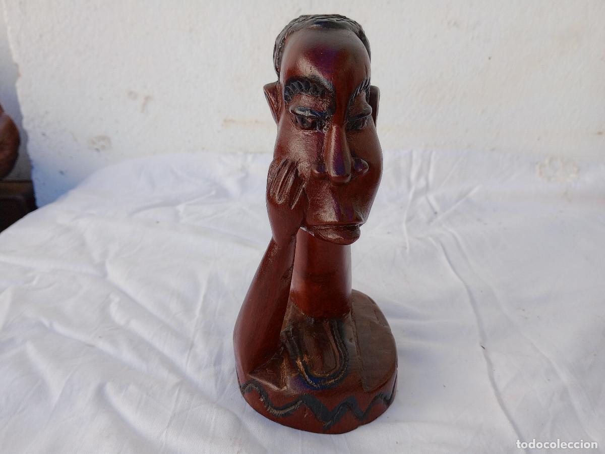 Arte: busto africano madera - Foto 1