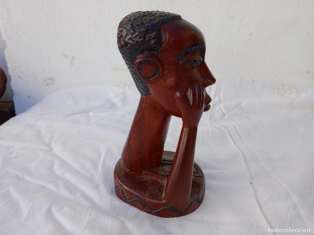 Arte: busto africano madera - Foto 2