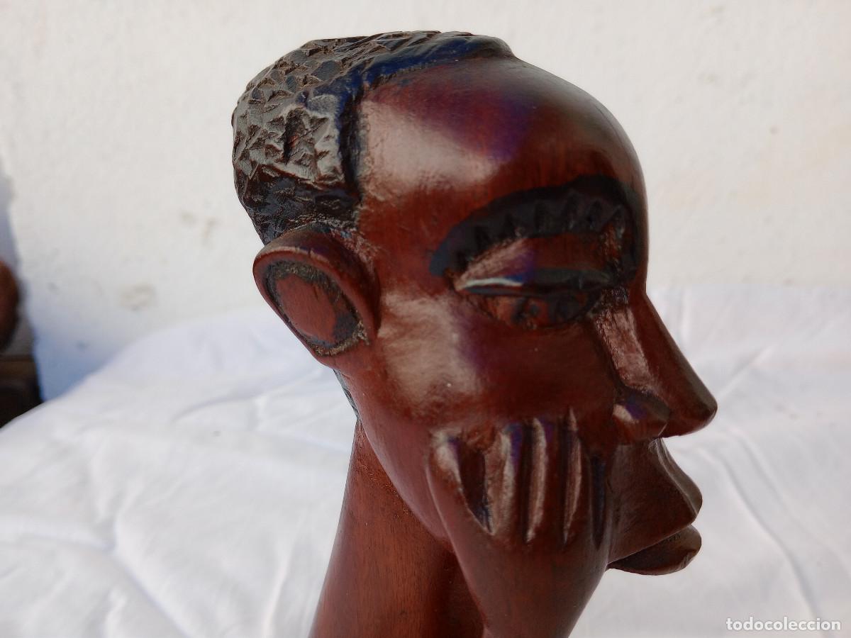 Arte: busto africano madera - Foto 6