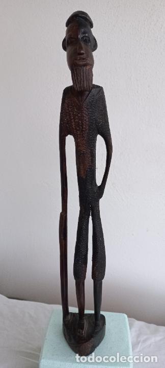 Arte: FIGURA O ESCULTURA ETNICA AFRICANA. DE MADERA TALLADA. 40 cm. 260 grs