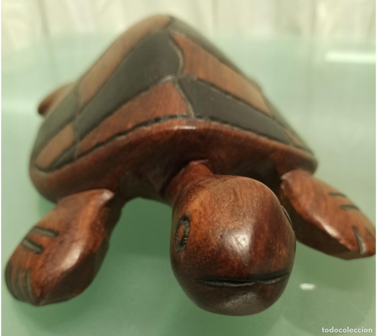 Arte: TORTUGA MADERA MACIZA TALLADA - Foto 2