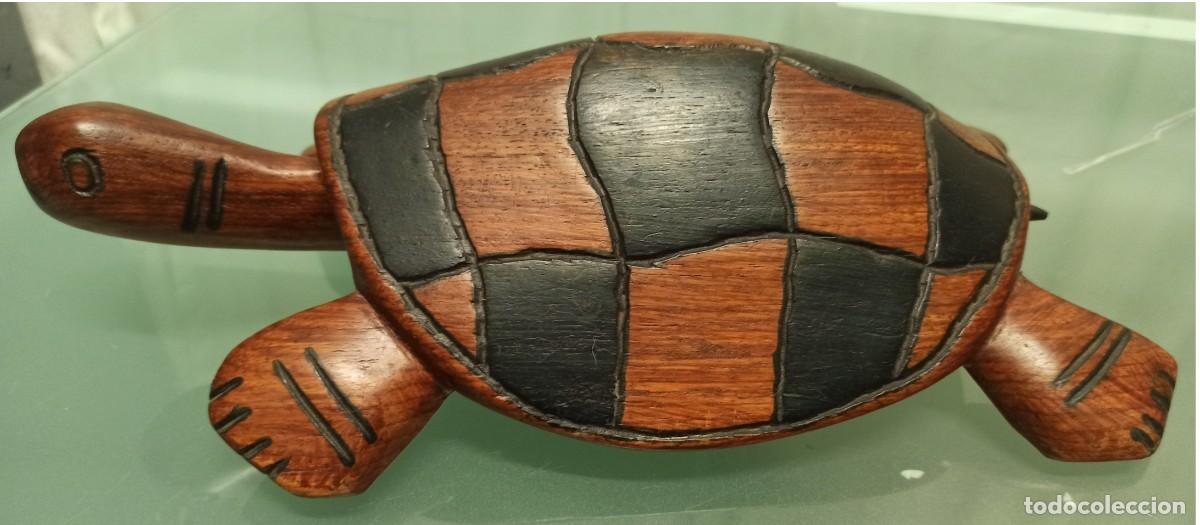 Arte: TORTUGA MADERA MACIZA TALLADA - Foto 4