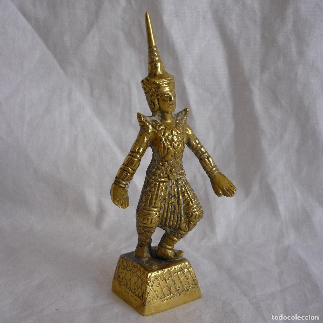 Arte: Figura de bronce bailar&iacute;n tailand&eacute;s - Foto 1