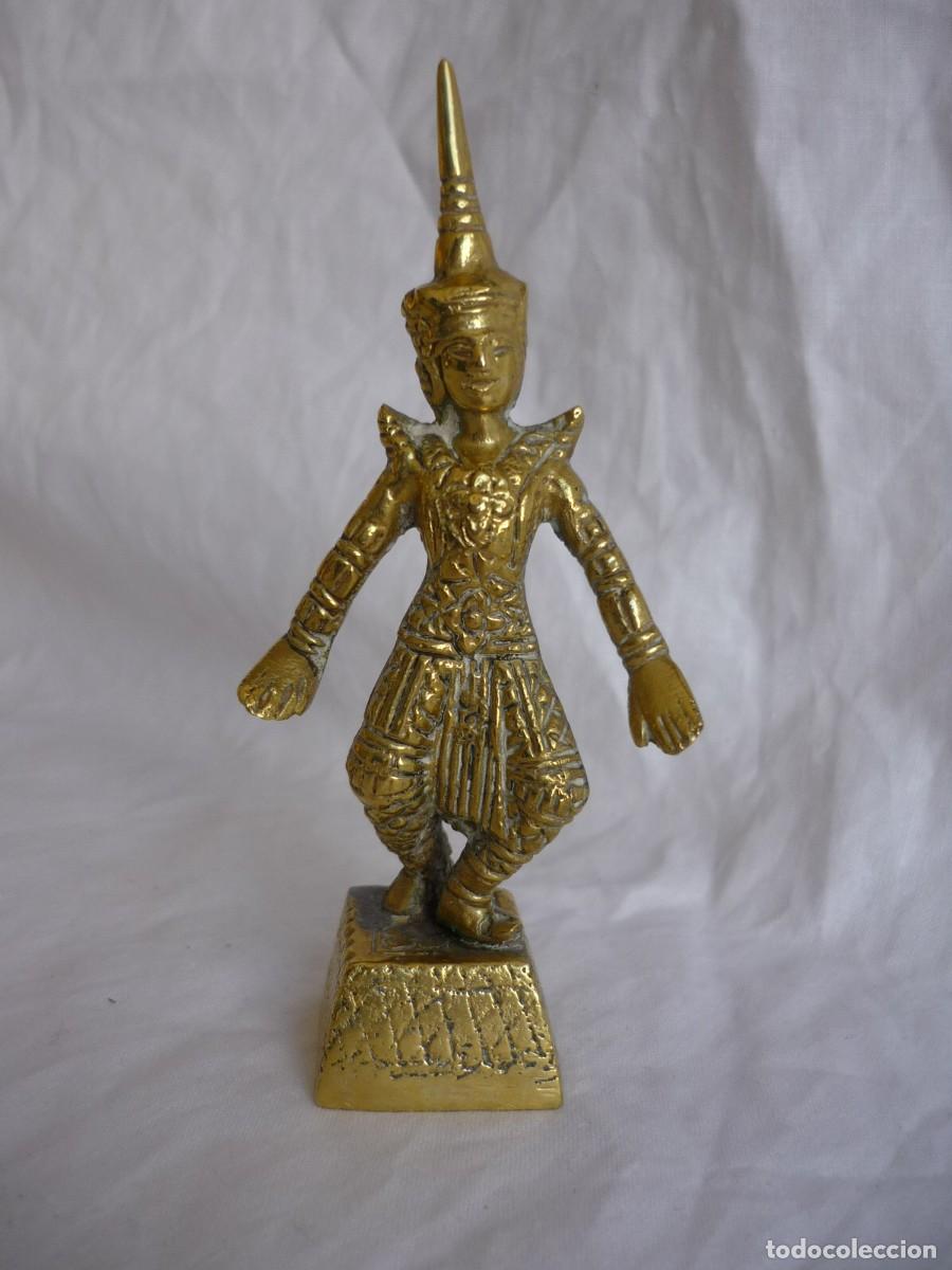 Arte: Figura de bronce bailar&iacute;n tailand&eacute;s - Foto 2