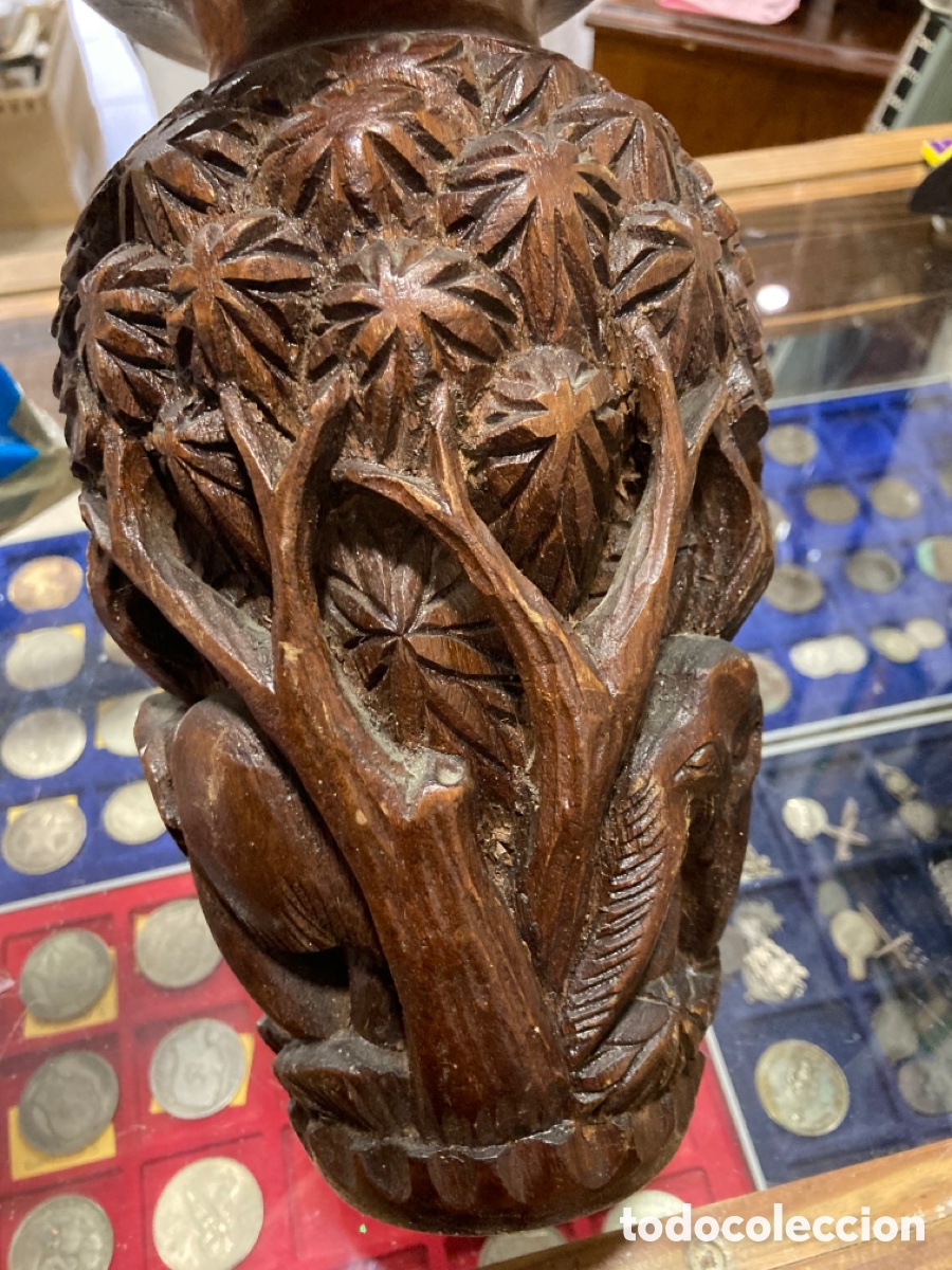 Arte: Bonito florero etnico en madera - Foto 3