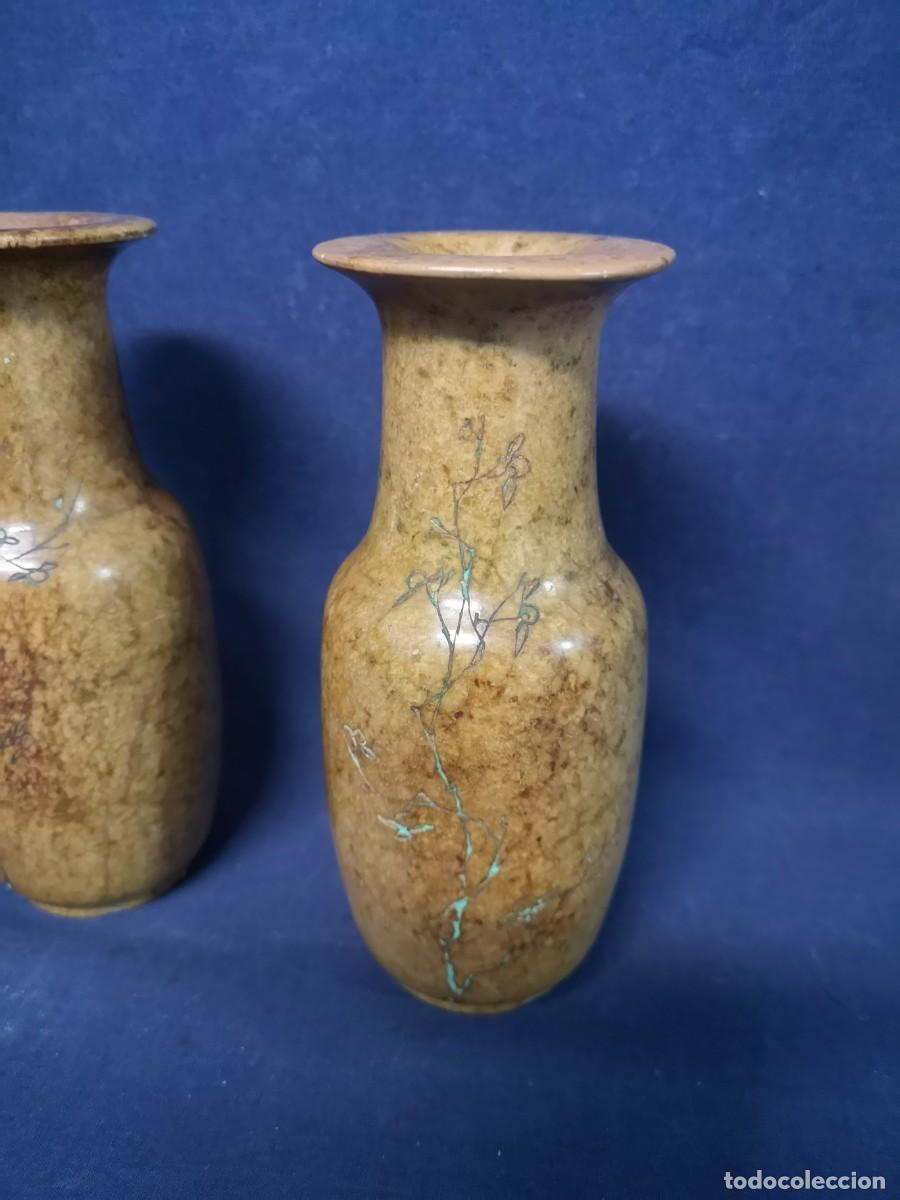 Arte: PAREJA DE JARRONES CHINOS EN PIEDRA - Foto 4