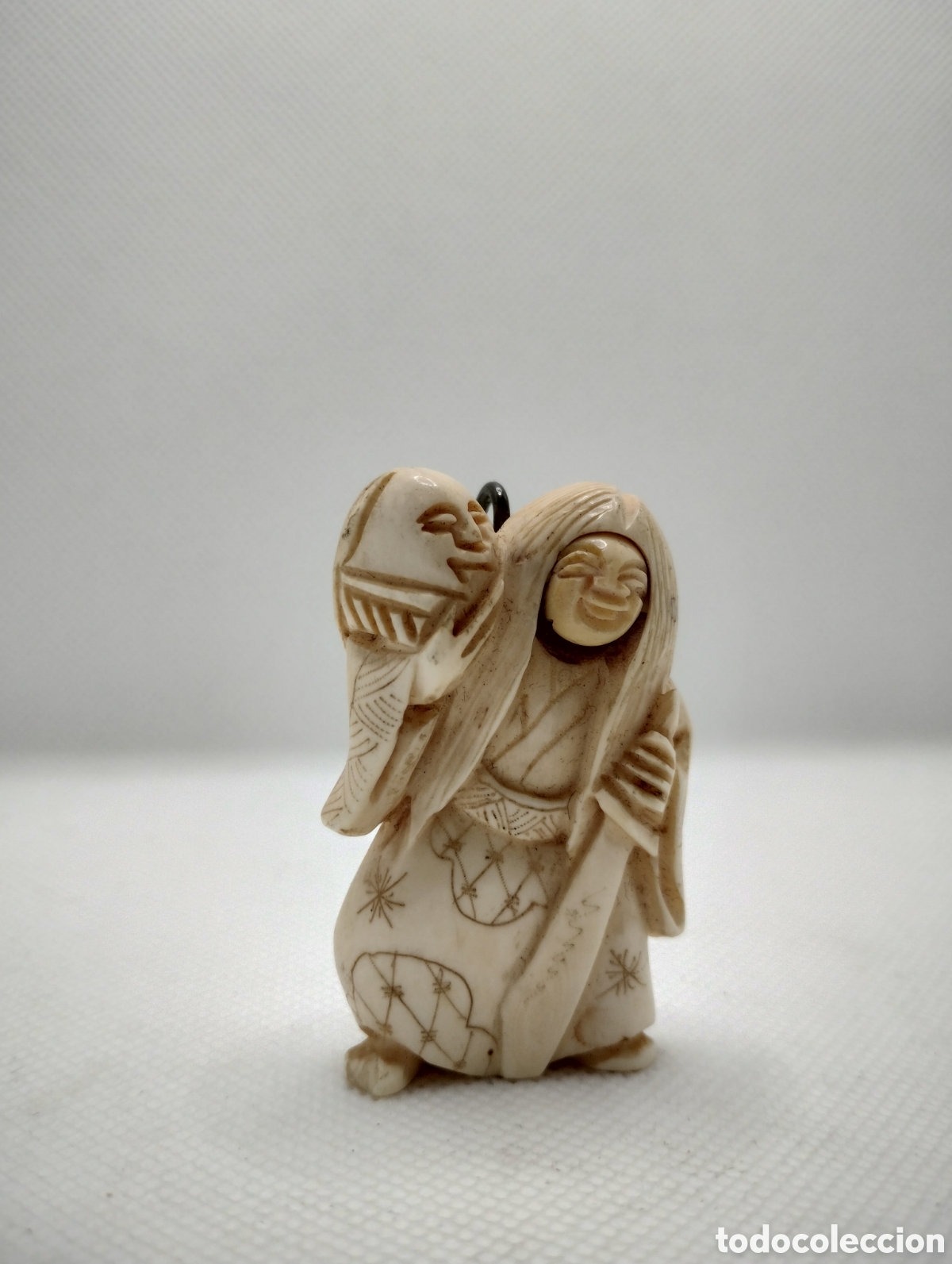 Arte: Antiguo netsuke doble cara - Foto 1