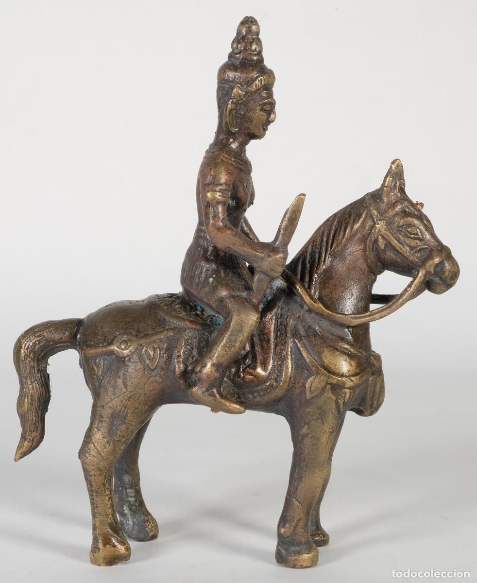 Arte: Figura a caballo india en bronce - Foto 2