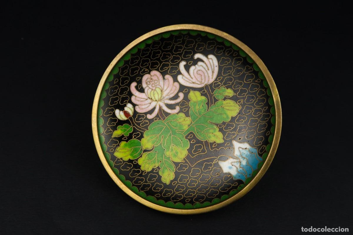 Arte: Antiguo Plato Chino Cloisonne - Foto 1