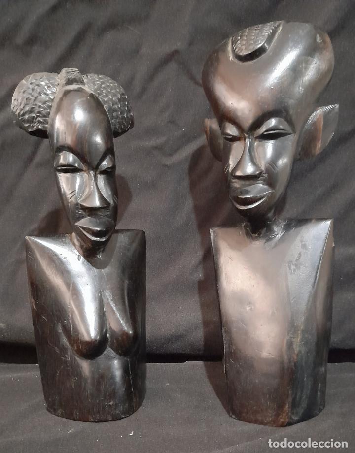 Arte: Pareja madera creo que &eacute;bano - Foto 1
