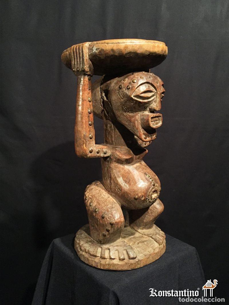 Arte: TABURETE EN MADERA AFRICANO 43X22 - Foto 2