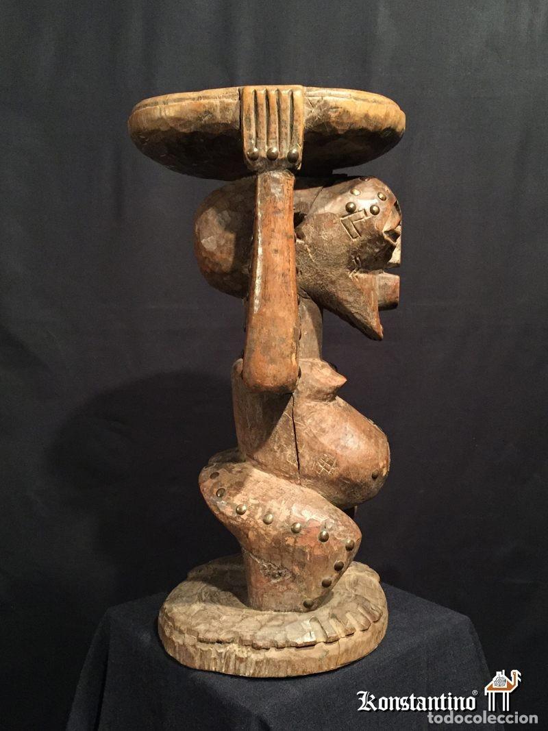 Arte: TABURETE EN MADERA AFRICANO 43X22 - Foto 3