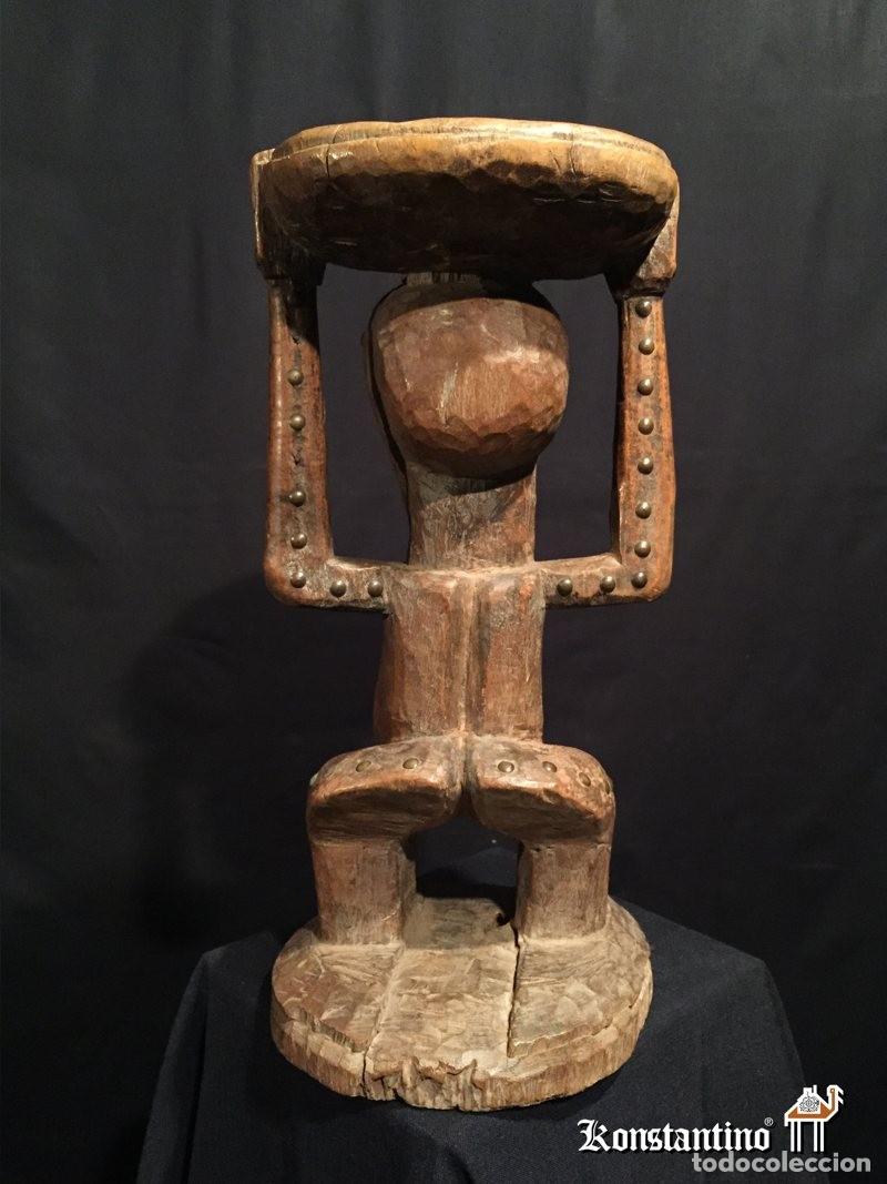 Arte: TABURETE EN MADERA AFRICANO 43X22 - Foto 4