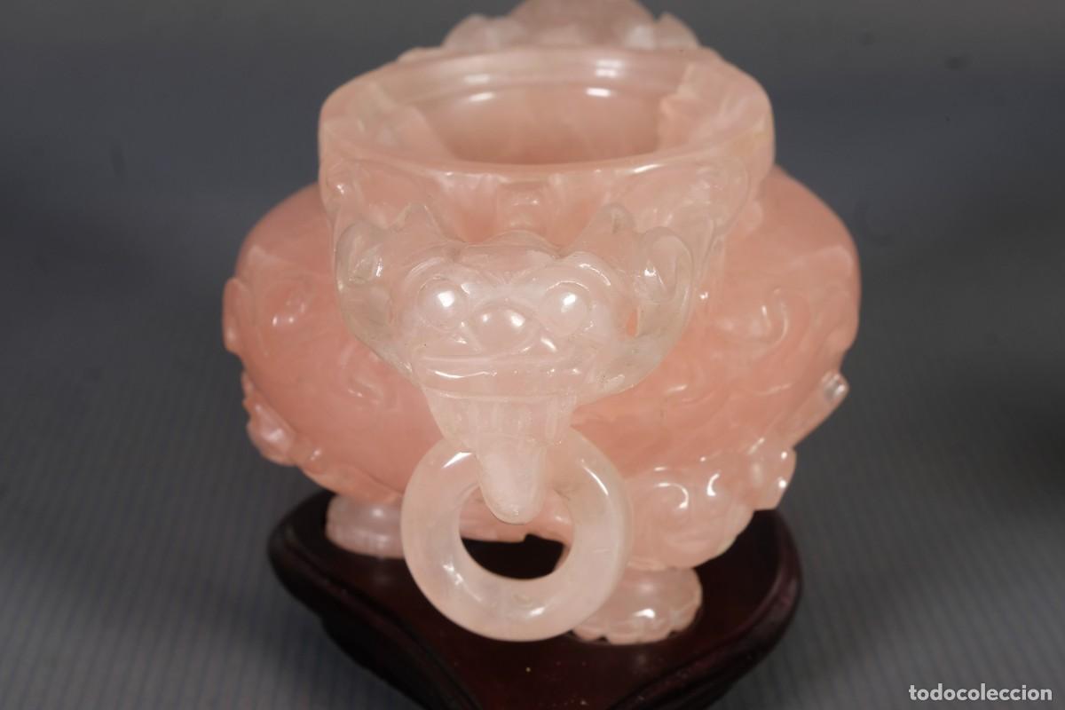 Arte: Potiche chino en cuarzo rosa - Foto 10