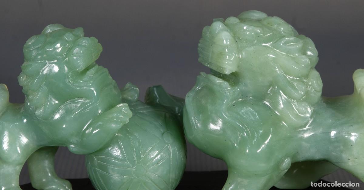 Arte: 2 leones chinos en jade - Foto 7