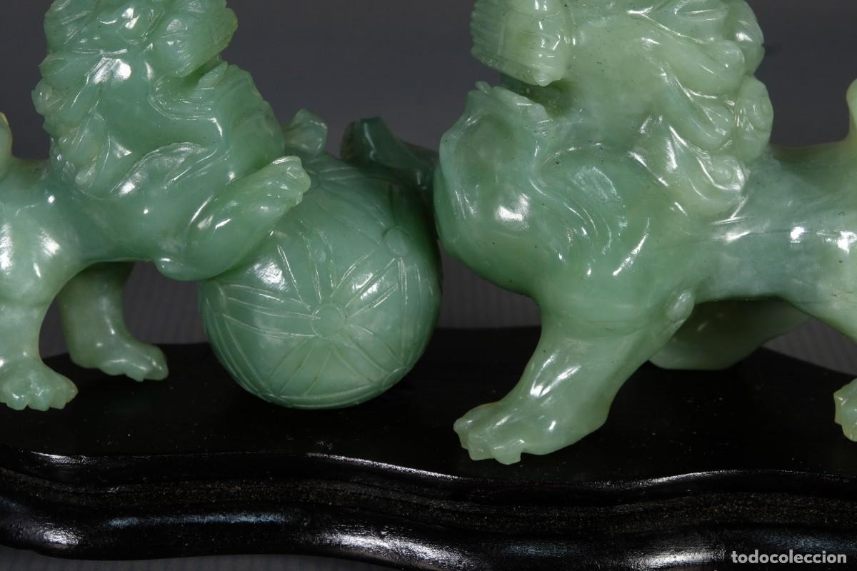 Arte: 2 leones chinos en jade - Foto 8