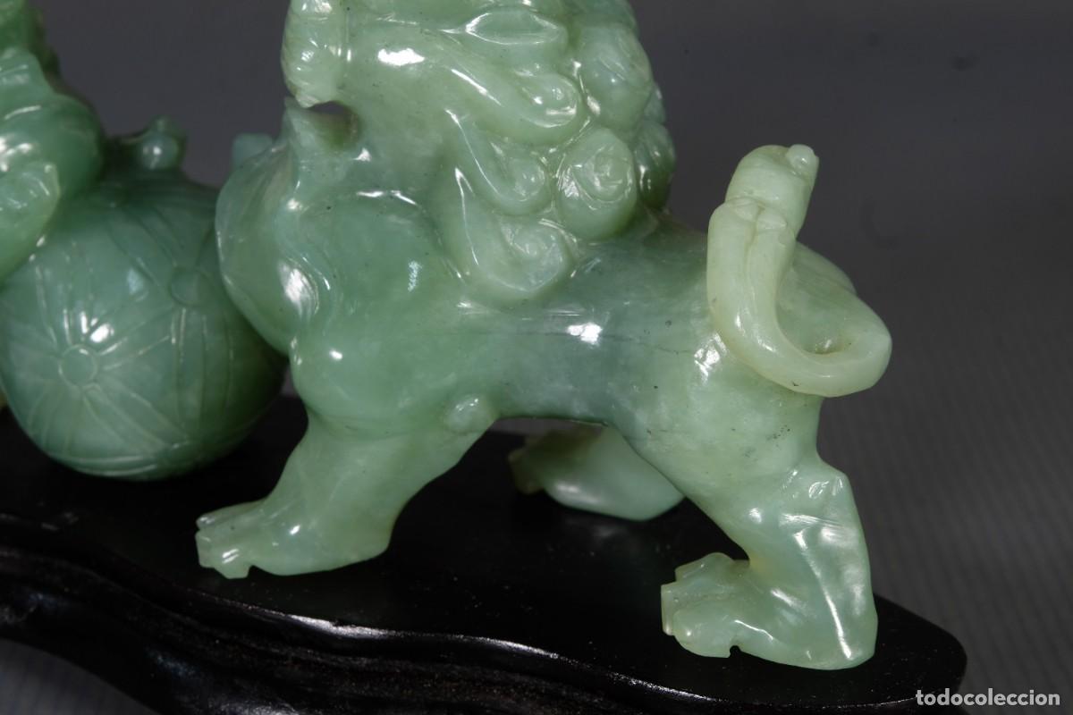 Arte: 2 leones chinos en jade - Foto 9