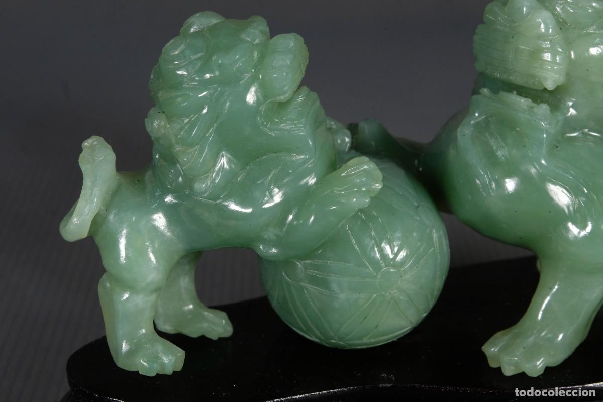 Arte: 2 leones chinos en jade - Foto 10