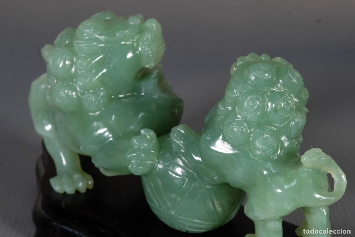 Arte: 2 leones chinos en jade - Foto 11