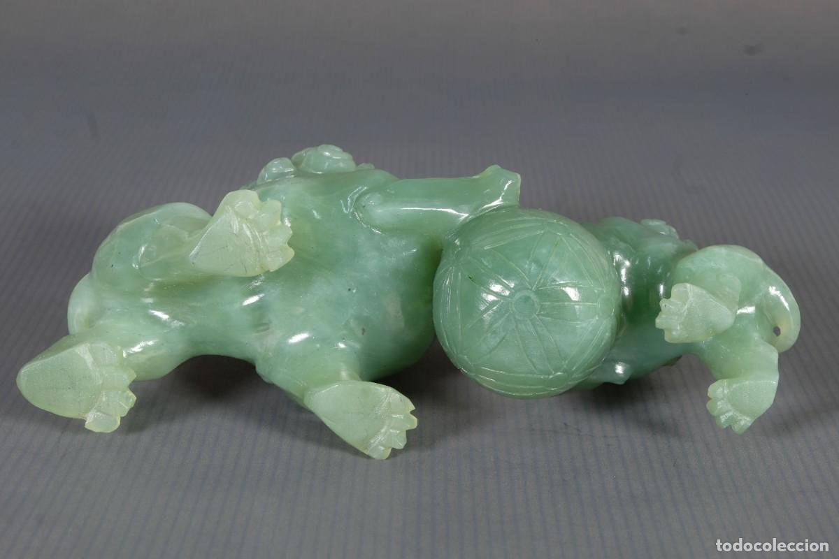 Arte: 2 leones chinos en jade - Foto 12
