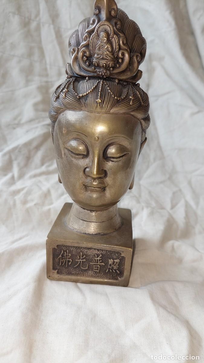 Arte: Busto de Buda de metal - Foto 1