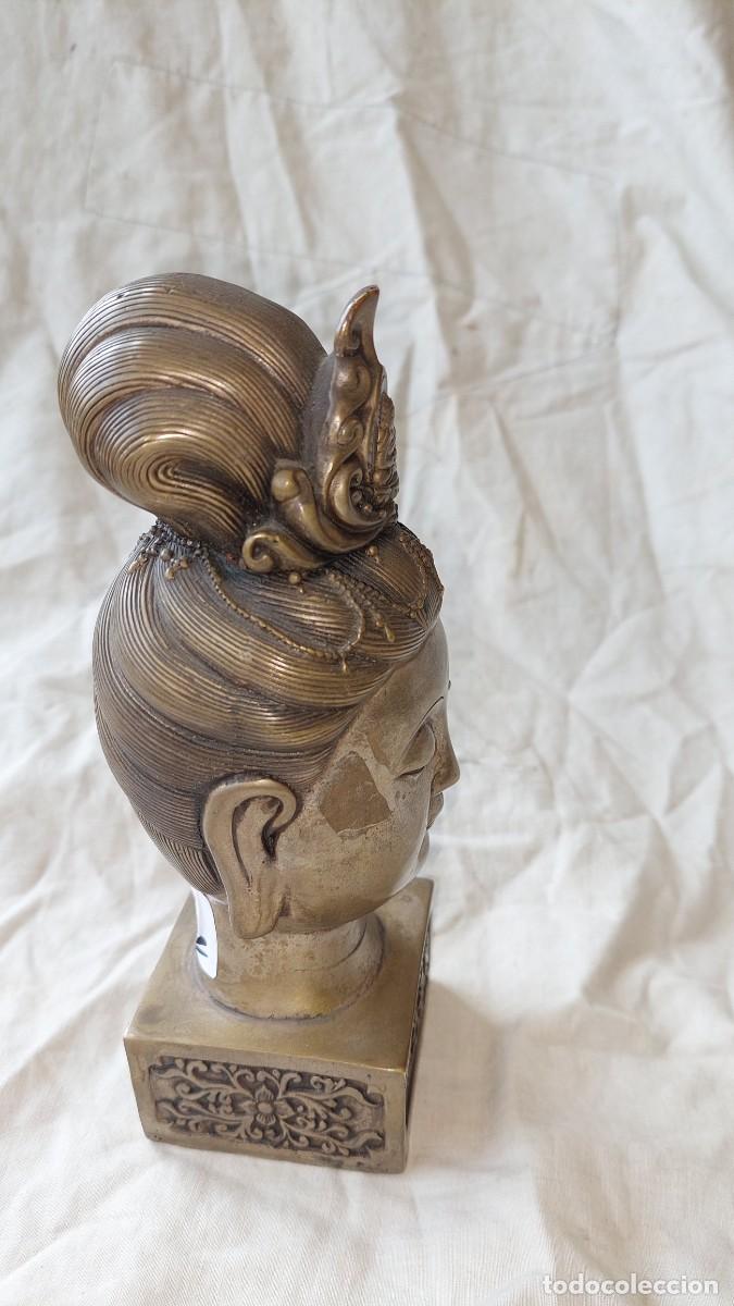 Arte: Busto de Buda de metal - Foto 2