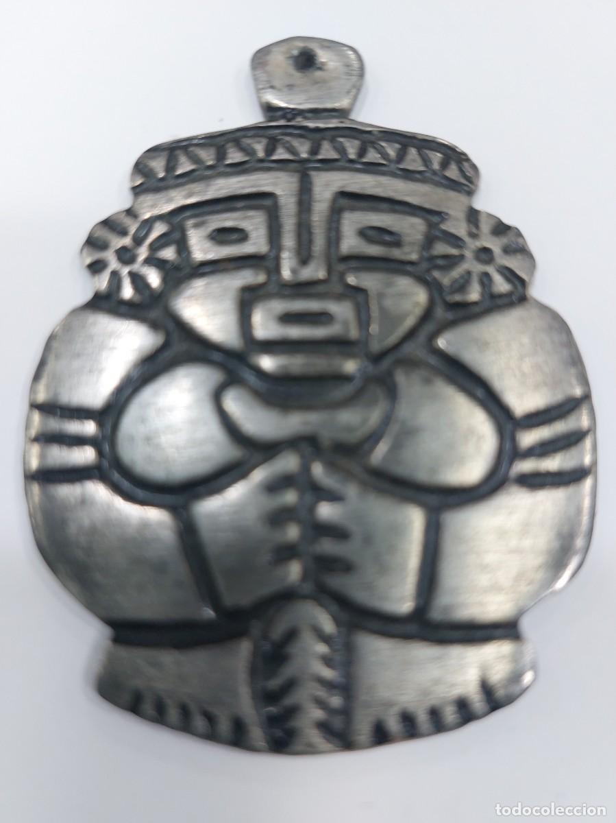 Arte: medall&oacute;n azteca de plata pecolombina - Foto 1