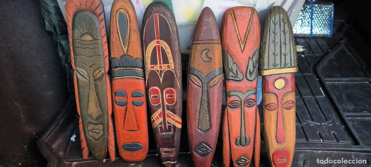 Arte: 6 M&Aacute;SCARAS AFRICANAS 40 cm - Foto 1