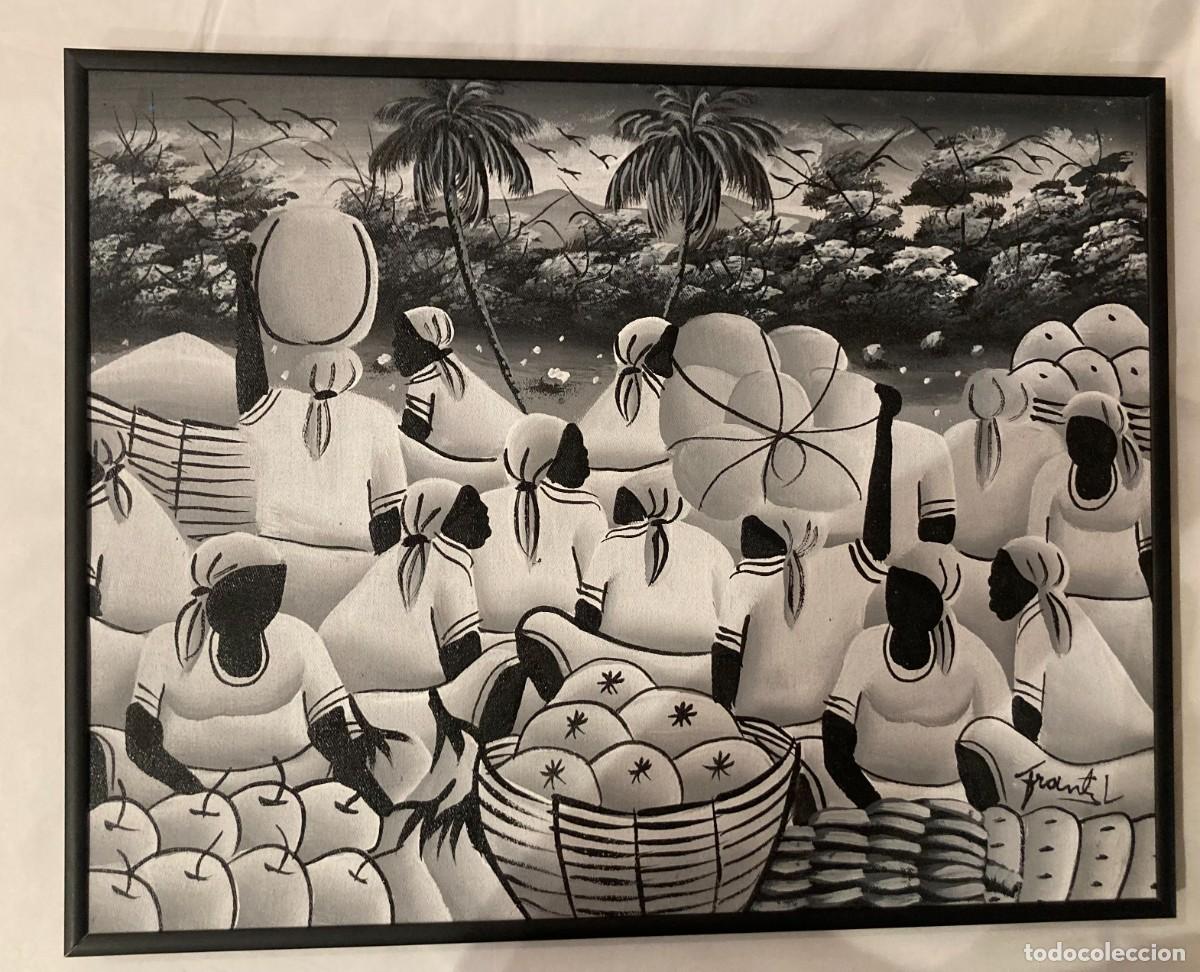 Arte: &Oacute;leo sobre tela Haitiano - Foto 1