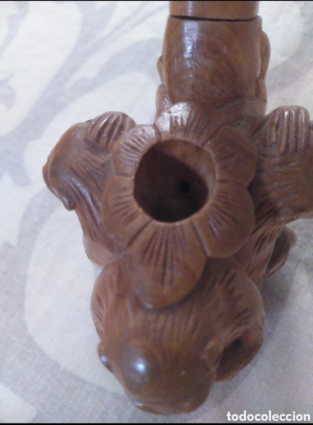 Arte: Pipa tallada con 3 monos - Foto 3