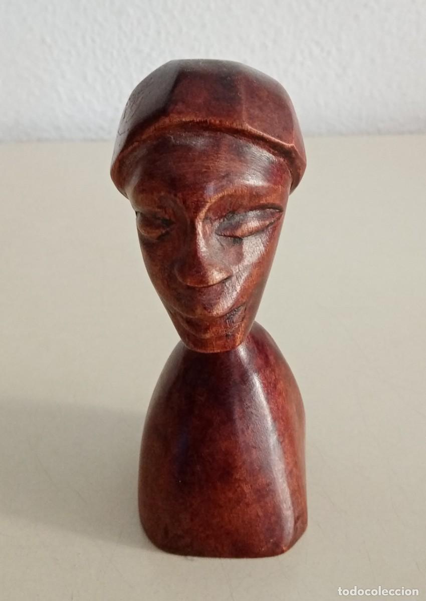 Arte: BUSTO AFRICANO TALLADO EN MADERA - Foto 1