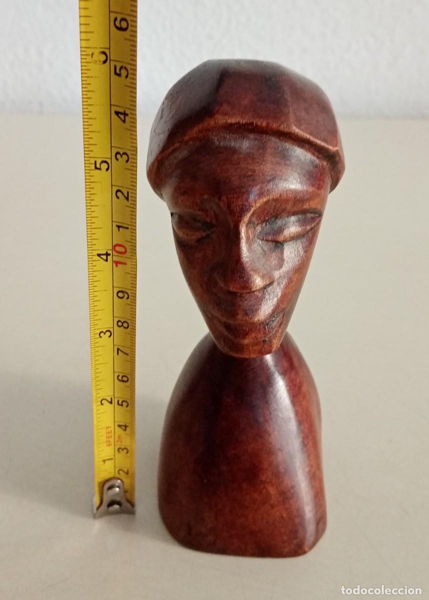 Arte: BUSTO AFRICANO TALLADO EN MADERA - Foto 3
