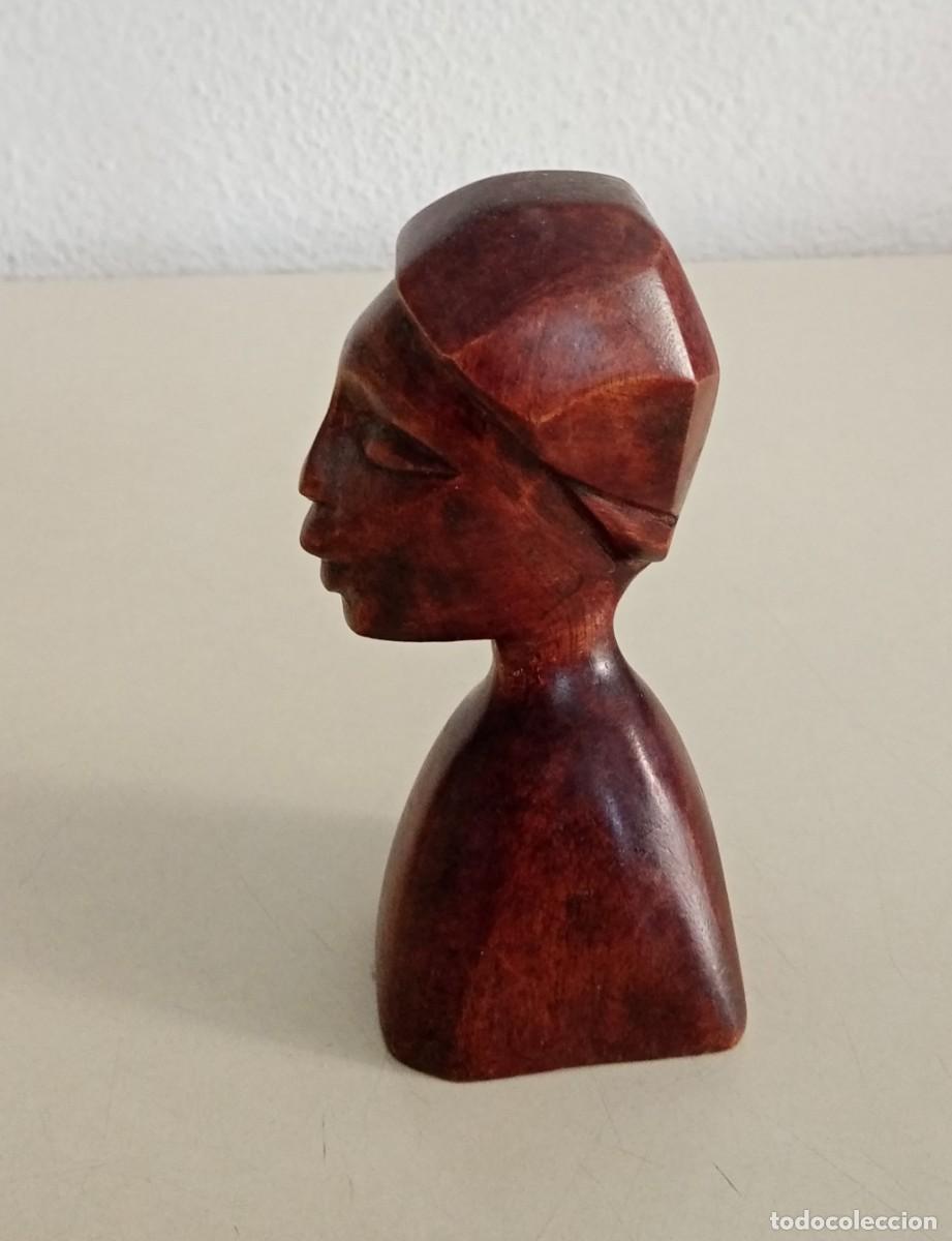 Arte: BUSTO AFRICANO TALLADO EN MADERA - Foto 5