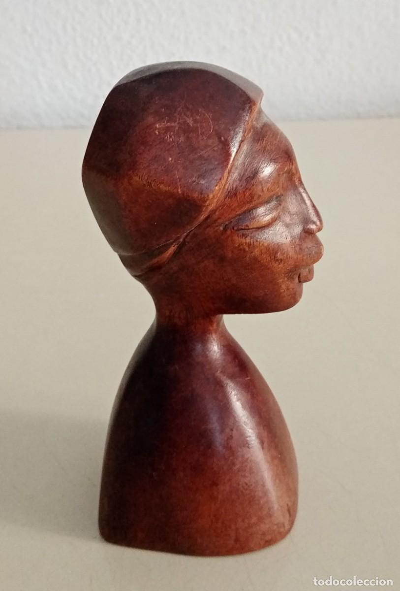 Arte: BUSTO AFRICANO TALLADO EN MADERA - Foto 6