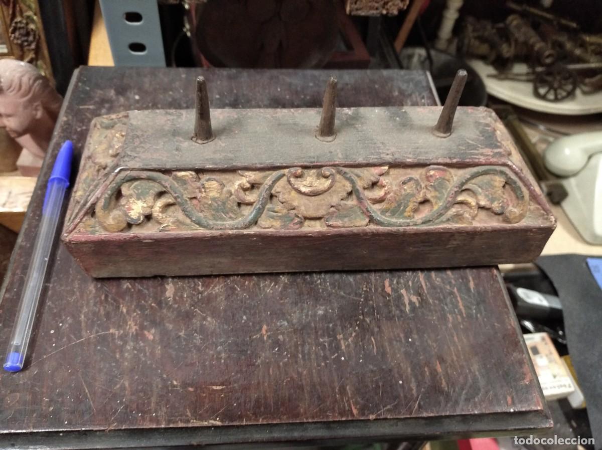 Arte: ANTIGUA BASE DE MADERA TALLADA, JAVA, S. XIX. INDONESIA, A IDENTIFICAR - Foto 1