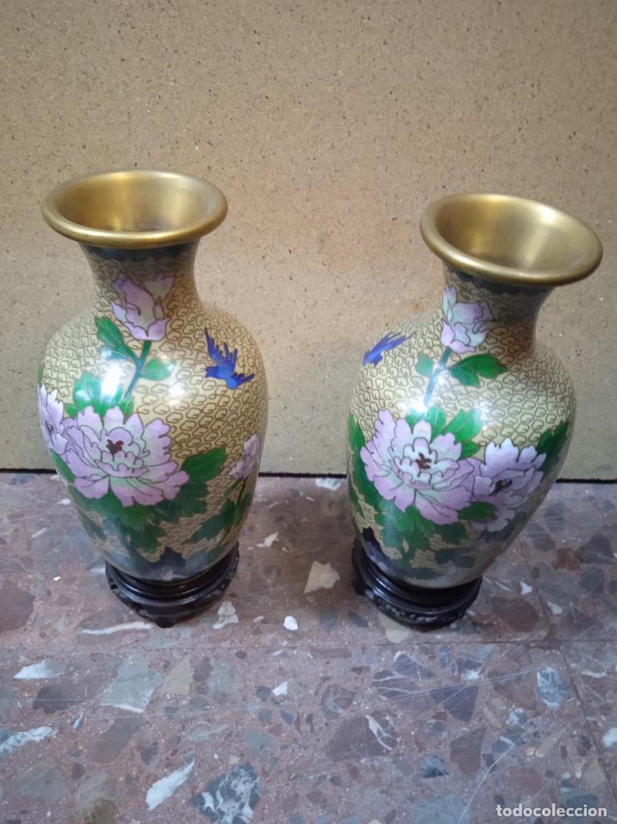Arte: Pareja de cloisonet antiguo - Foto 1