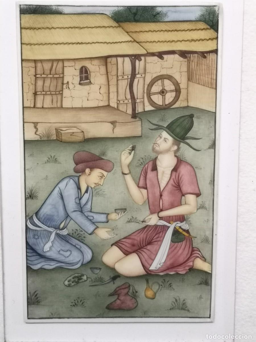 Arte: MINIATURA ANTIGUA SOBRE PLACA - Foto 3