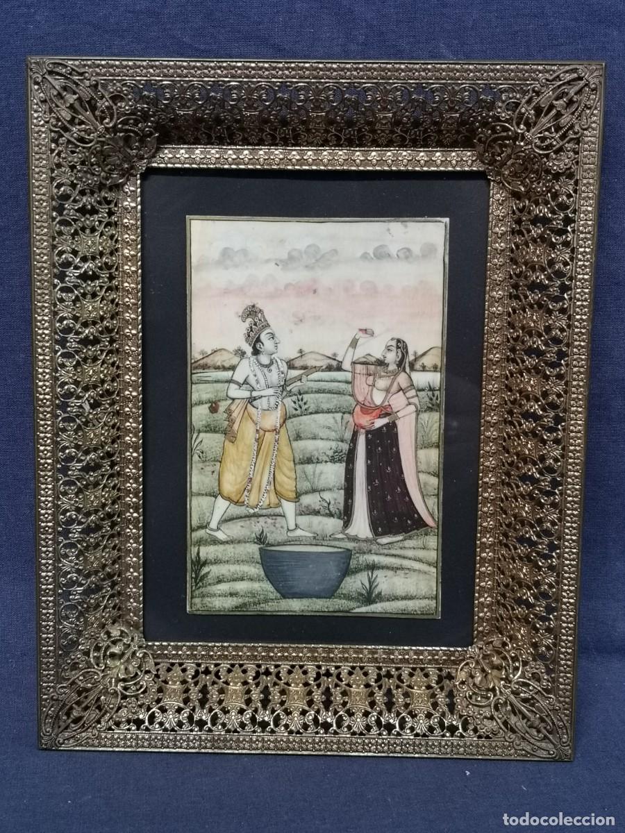 Arte: MINIATURA INDIA SOBRE PLACA - Foto 2