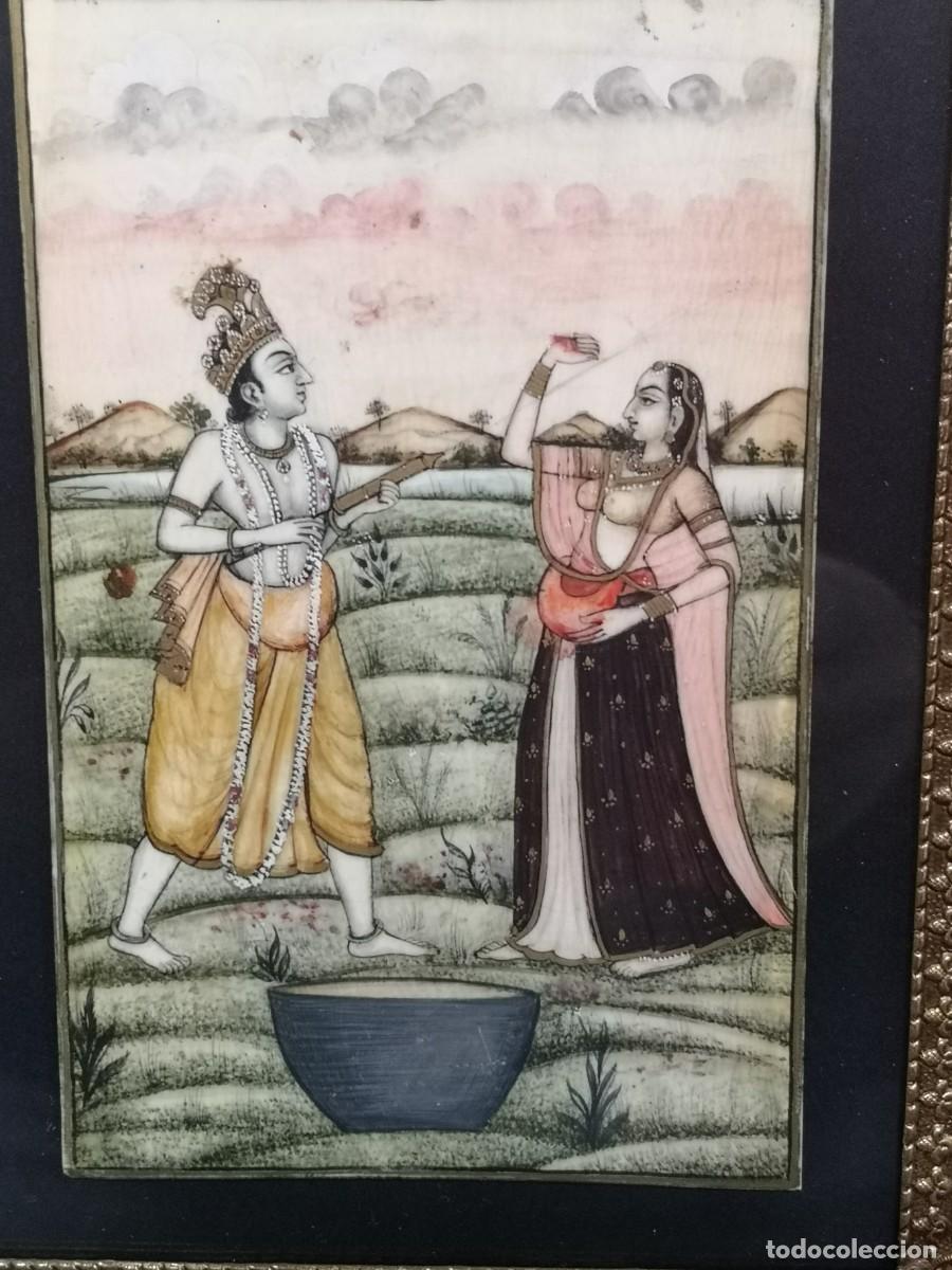 Arte: MINIATURA INDIA SOBRE PLACA - Foto 3