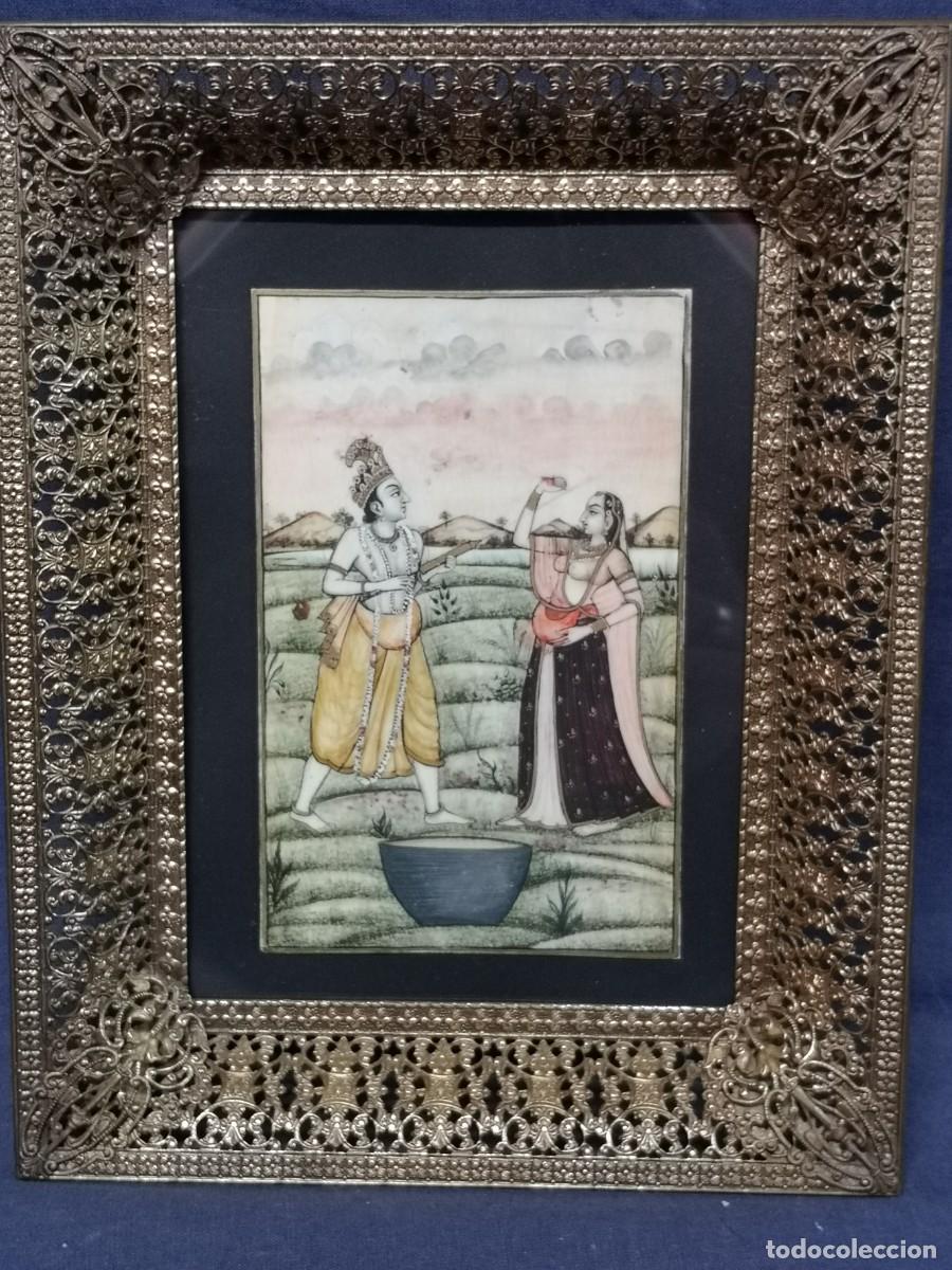 Arte: MINIATURA INDIA SOBRE PLACA - Foto 12
